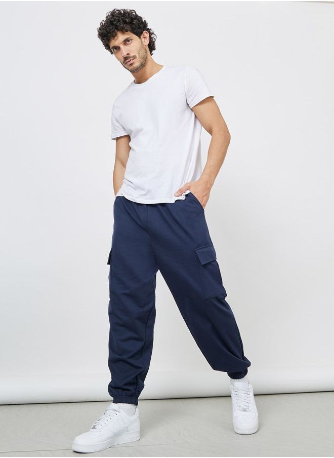 Oversized Fit Cargo Joggers with Elasticated Hem