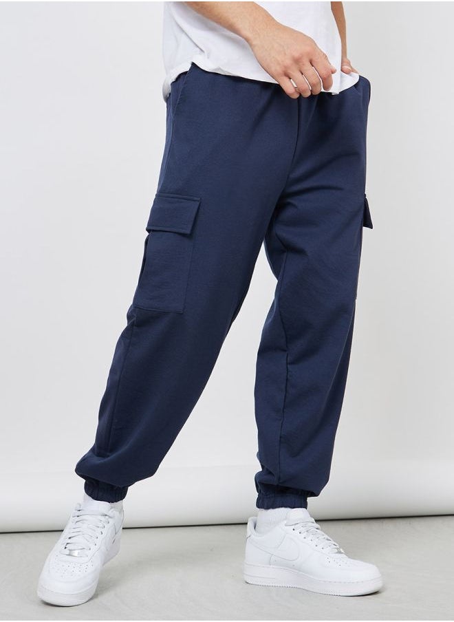 Oversized Fit Cargo Joggers with Elasticated Hem