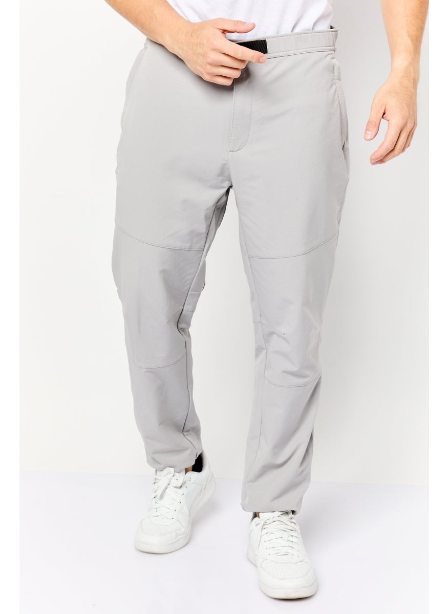 Men Regular Fit Solid Stretchable Jogger Pants, Grey