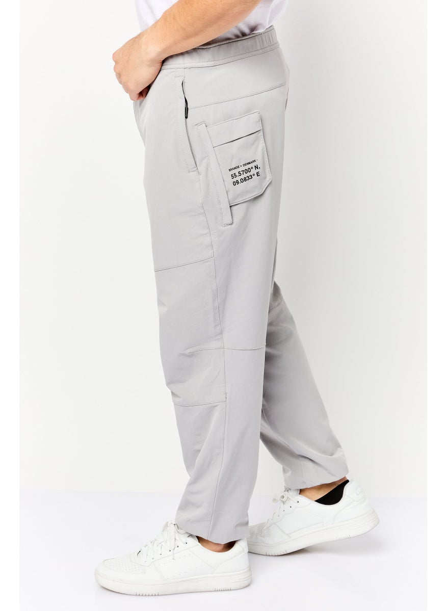 Men Regular Fit Solid Stretchable Jogger Pants, Grey