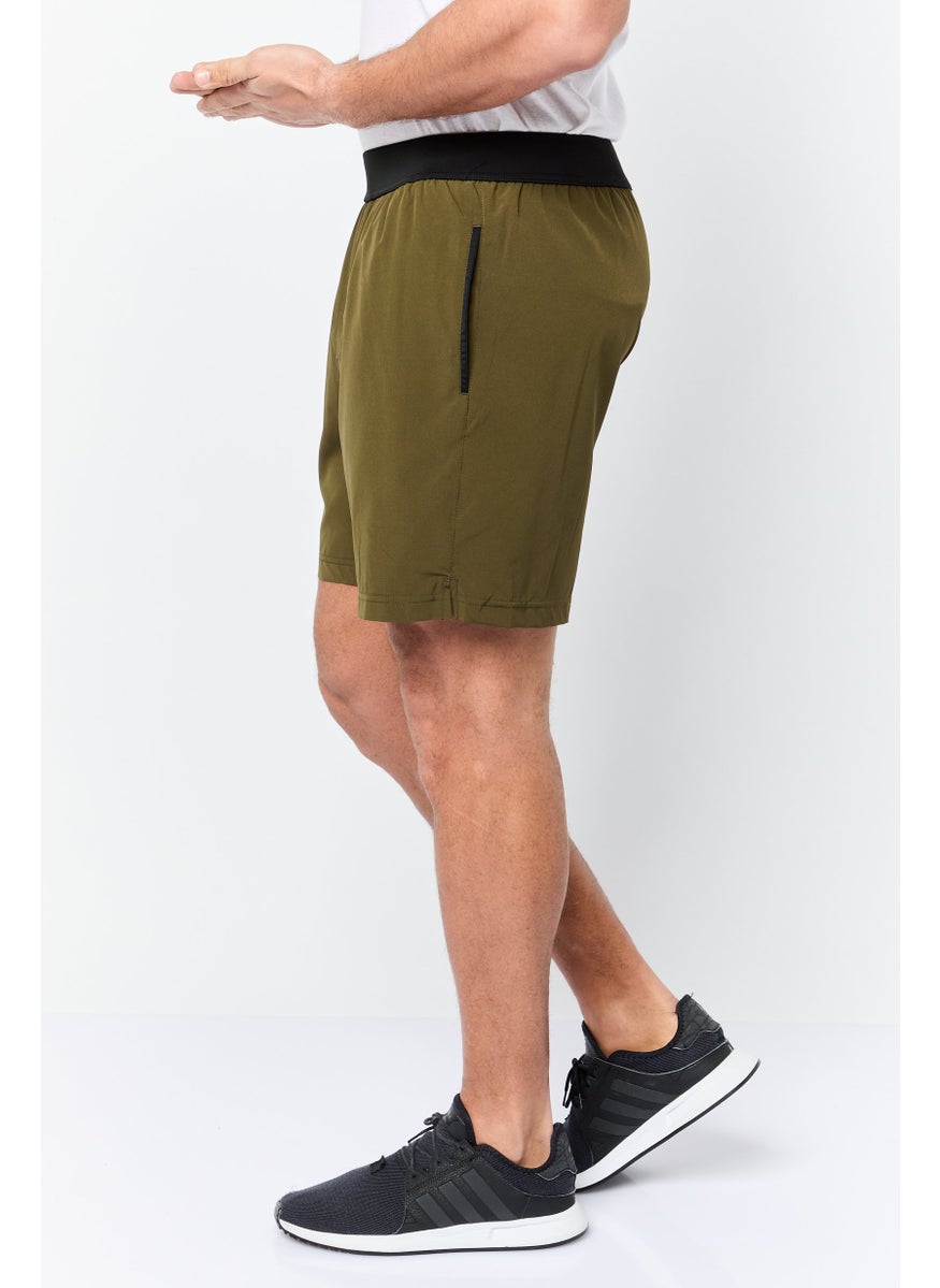 Men Sportswear Fit 7 Inseam Training Shorts, Dark Olive