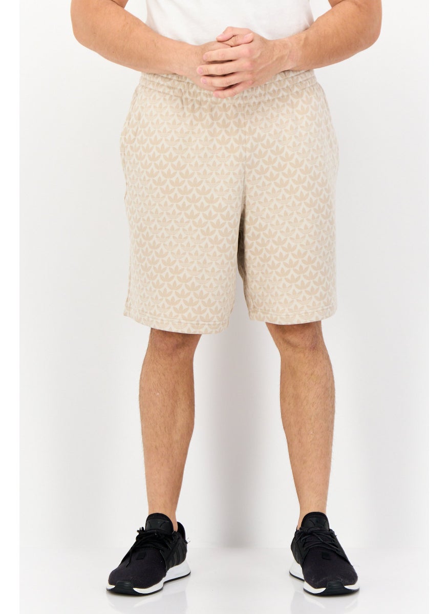 Men Sportswear Wear Drawstring Outdoor Short, Beige