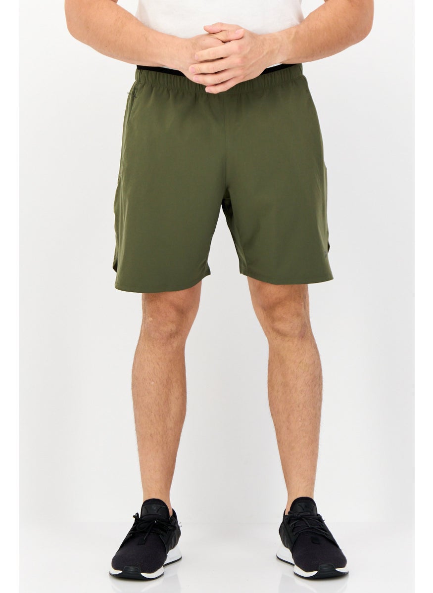 Men Sportswear Fit Training Shorts, Dark Olive