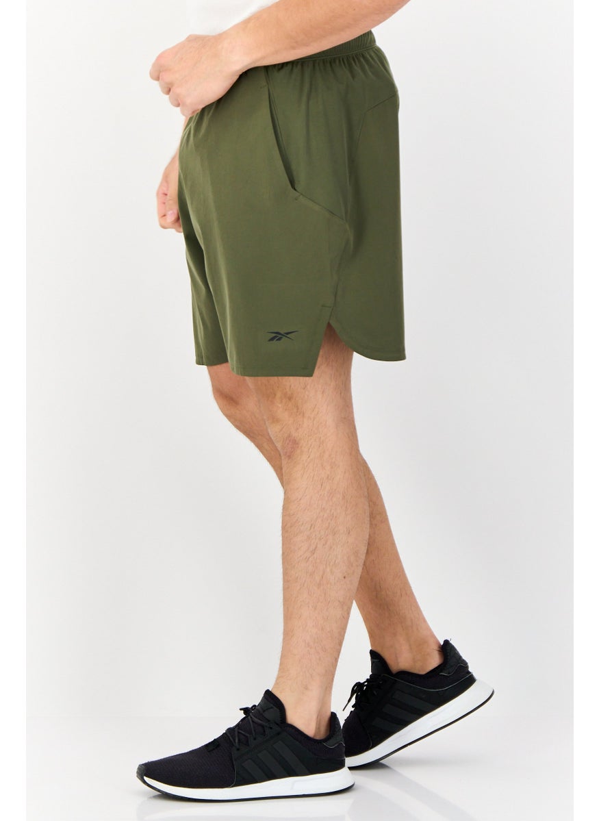 Men Sportswear Fit Training Shorts, Dark Olive