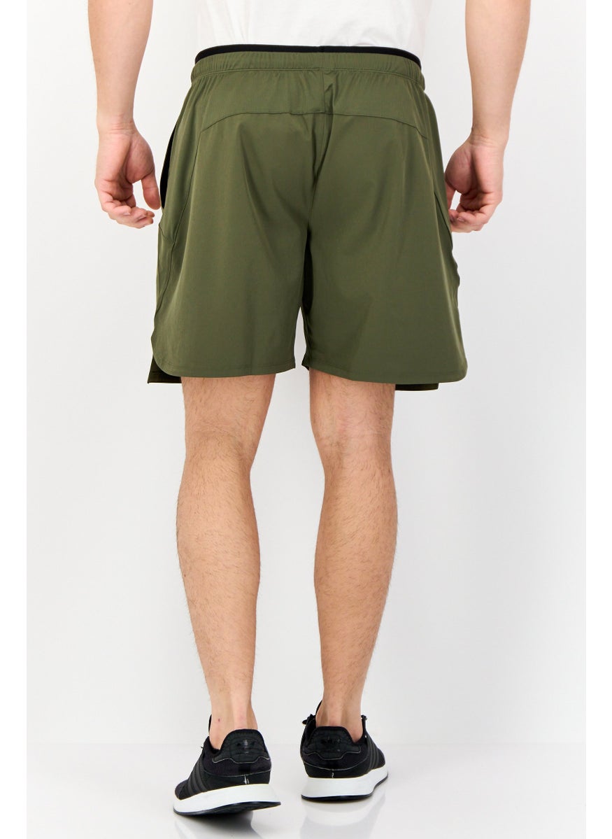 Men Sportswear Fit Training Shorts, Dark Olive