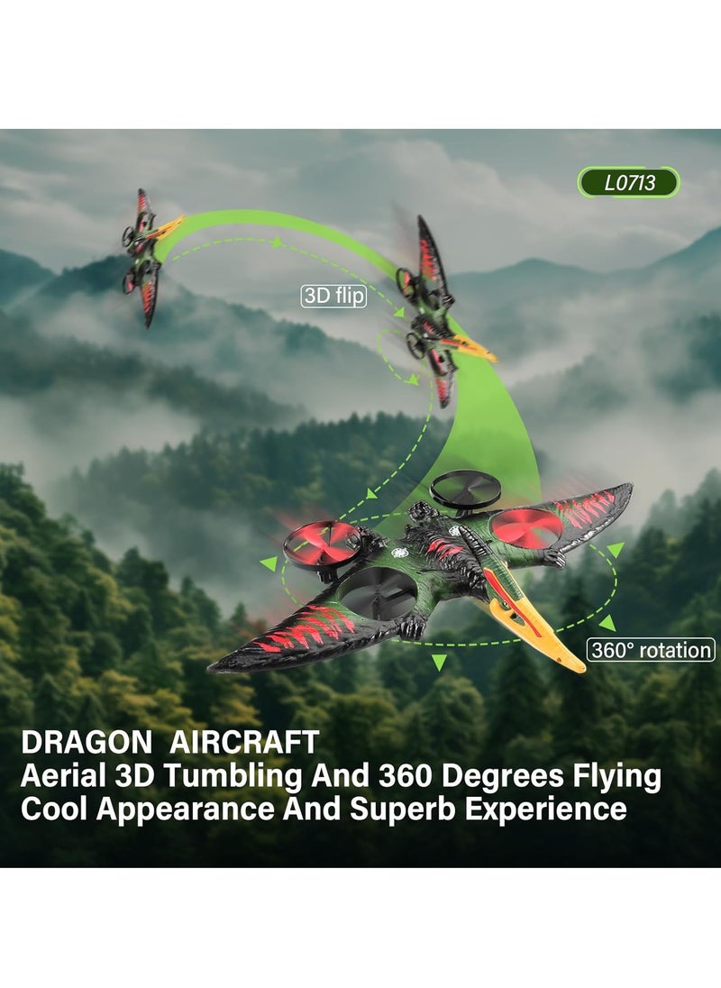 RC Jet Fighter Drone LED Lights USB Charging and Remote Control 2.4GHz Quadcopter Hovering Airplane Toy for Kids & Adults Model LO713