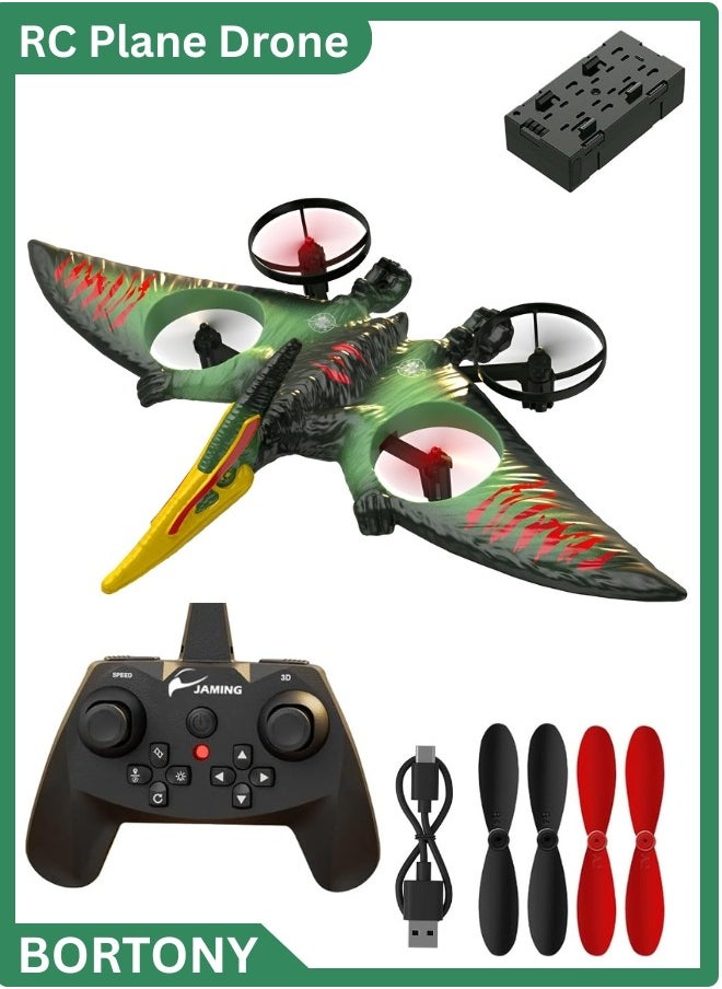 RC Jet Fighter Drone LED Lights USB Charging and Remote Control 2.4GHz Quadcopter Hovering Airplane Toy for Kids & Adults Model LO713
