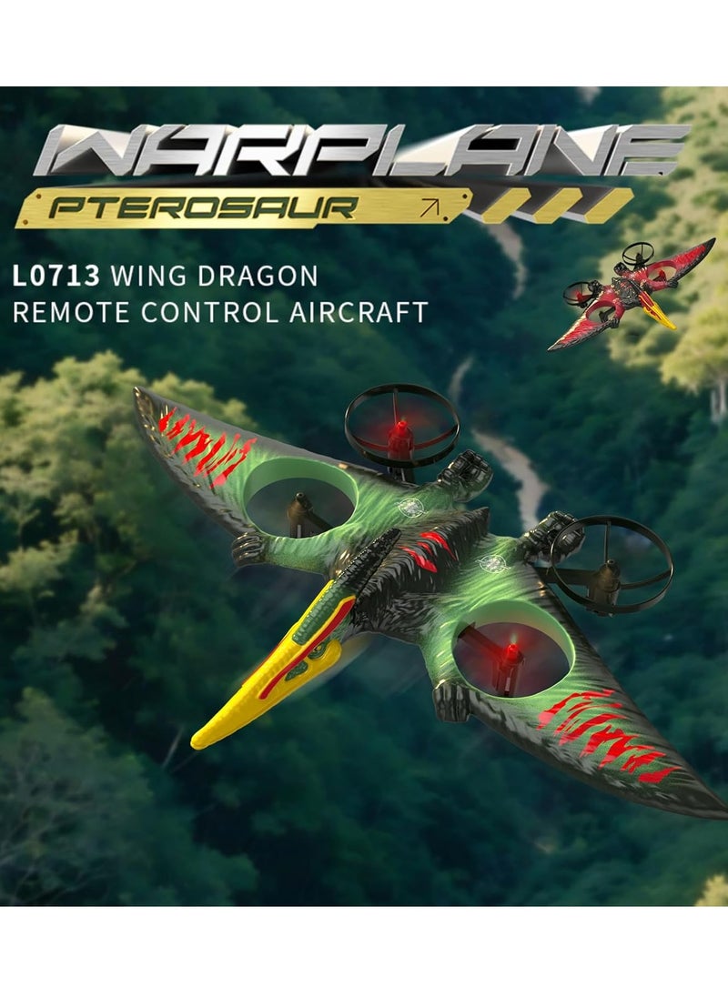 RC Jet Fighter Drone LED Lights USB Charging and Remote Control 2.4GHz Quadcopter Hovering Airplane Toy for Kids & Adults Model LO713