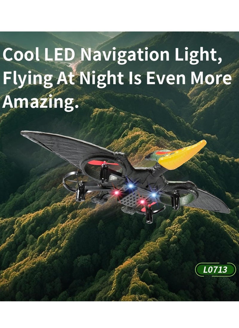RC Jet Fighter Drone LED Lights USB Charging and Remote Control 2.4GHz Quadcopter Hovering Airplane Toy for Kids & Adults Model LO713