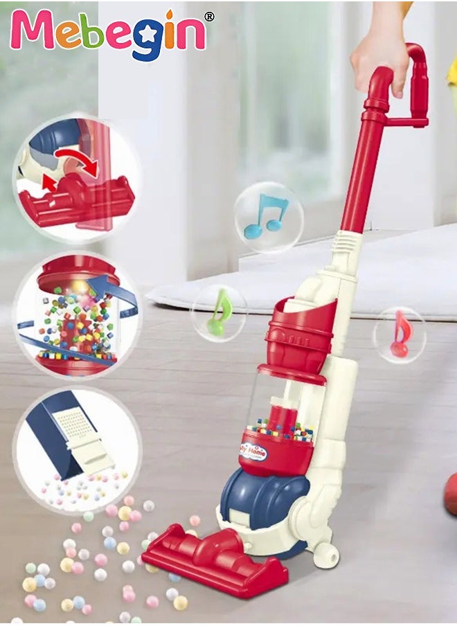 4 in 1 Electric Kids Vacuum Cleaner Toy for Toddler with Lights and Sounds Pretend Play Toy Vacuum Cleaner Toddler Best Gift for Boys and Girls