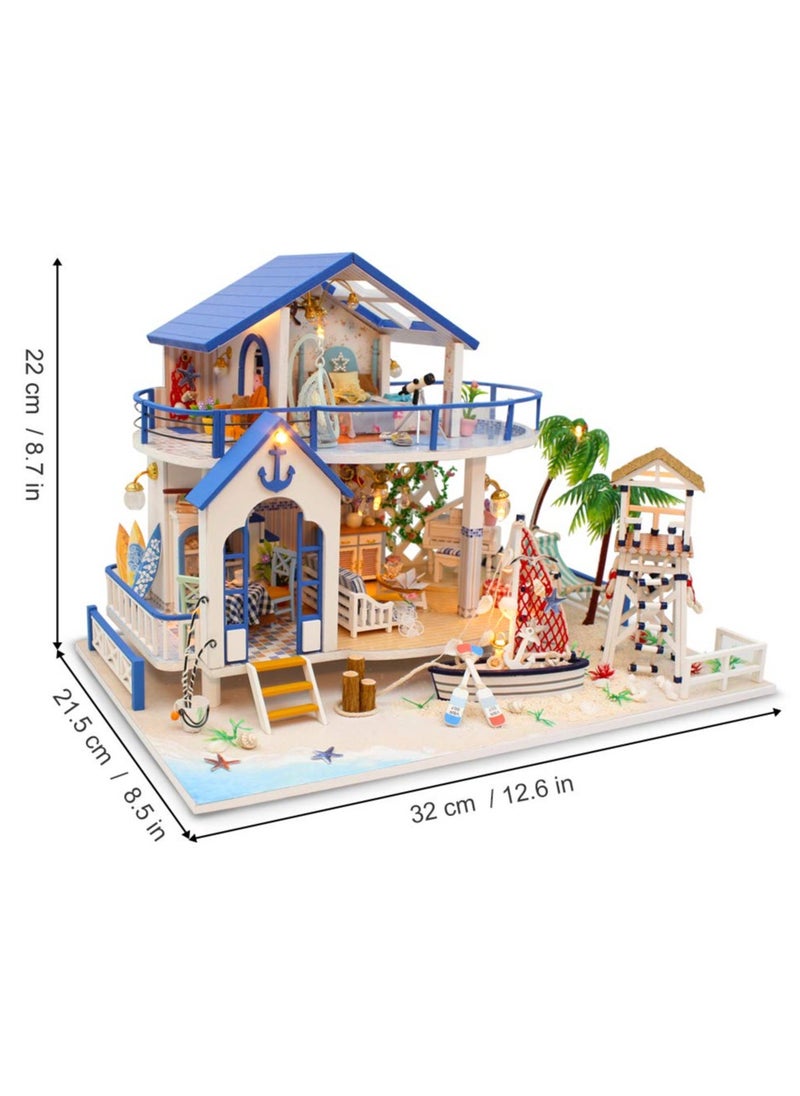 DIY Miniature Wooden Dollhouse Kit with Furniture and Music Perfect Birthday Gift for Kids and Adults