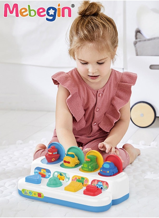 Pop Up Cause and Effect Toy with Buttons Colors for Kids,Developmental Toys with Color Sorting Animal Toys Suitable for Toddlers Learning Educational Montessori Toys