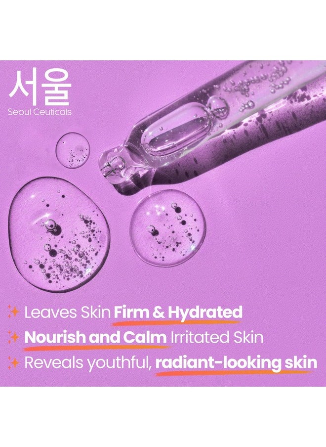 SeoulCeuticals Organic Polyglutamic Acid Serum - Korean Skin Care + Hyaluronic Acid + Centella Asiatica - K Beauty Anti Aging - Healthy Glowing Skin 1oz