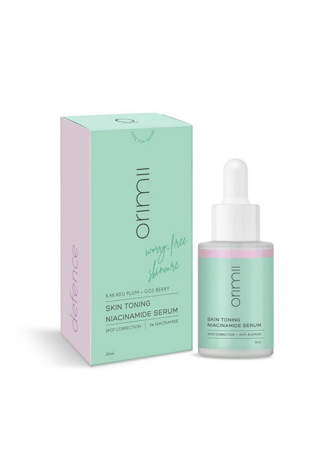 Orimii Skin Toning Niacinamide Face Serum for Dark Spots & Pigmentation | Enriched with Kakadu Plum, Hyaluronic Acid & Goji Berry | Skin Safe for Pregnant & Breastfeeding Mothers (30ml)