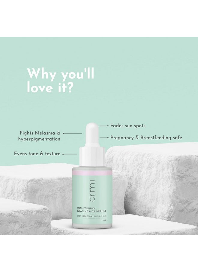 Orimii Skin Toning Niacinamide Face Serum for Dark Spots & Pigmentation | Enriched with Kakadu Plum, Hyaluronic Acid & Goji Berry | Skin Safe for Pregnant & Breastfeeding Mothers (30ml)