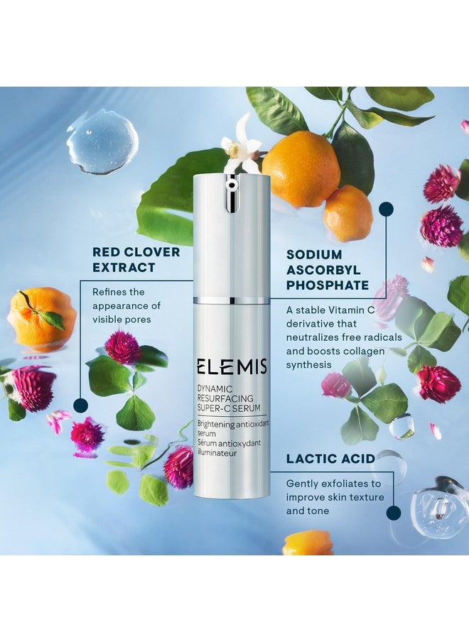 ELEMIS Dynamic Resurfacing Super-C Serum, Daily Anti-Aging Antioxidant Serum Brightens, Refines, and Illuminates Dull Skin with Vitamin C, 30 mL