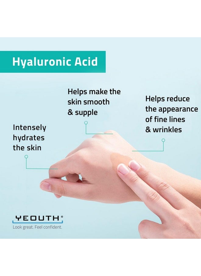 YEOUTH Pure Hyaluronic Acid Serum for Face 100%, Hydrating Serum for Dry & Dull Skin, Moisturizing Serum, Hyaluronic Serum for Face, Women & Men Face Serum 2oz