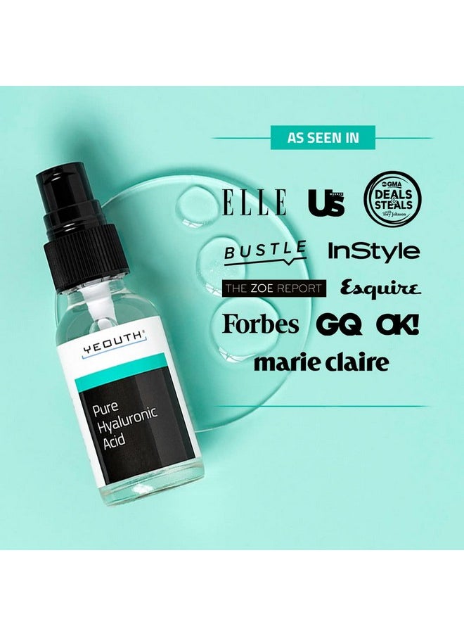 YEOUTH Pure Hyaluronic Acid Serum for Face 100%, Hydrating Serum for Dry & Dull Skin, Moisturizing Serum, Hyaluronic Serum for Face, Women & Men Face Serum 2oz