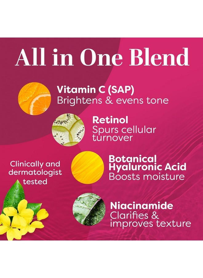 TruSkin Vitamin C Super Serum with Niacinamide, Retinol, Hyaluronic & Salicylic Acid (BHA) - All-in-One Anti Aging Facial Serum for Brightening, Firming, Dark Spots, Discoloration - 1 fl oz