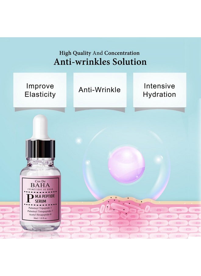 Peptide Complex Facial Serum with Matrixyl 3000 & Argireline for Face/Neck - Deep Wrinkles, Heals and Repairs Skin for Face, 1 Fl Oz (30ml)