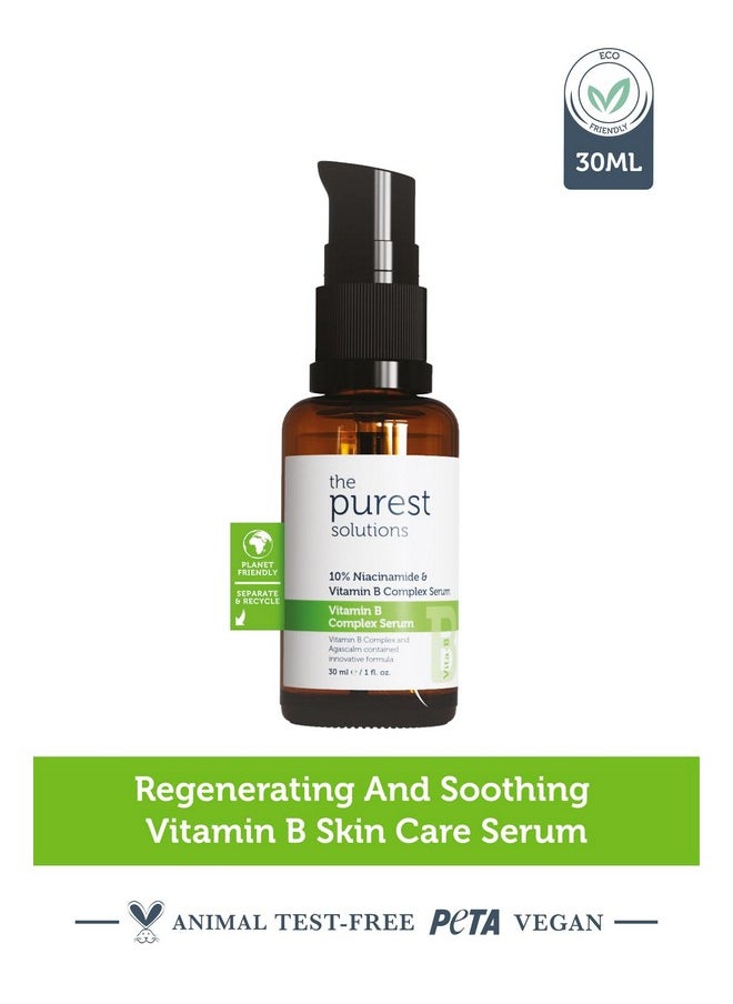 The Purest Solutions Vitamin B Complex Serum (Niacinamide 10% + Vitamin B Complex) - Anti-Sensitization, Anti-Redness, Restorative - Vegan | Cruelty Free | Eco Friendly (1 fl. oz)