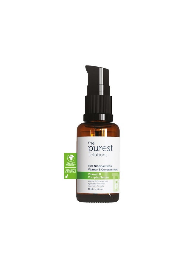 The Purest Solutions Vitamin B Complex Serum (Niacinamide 10% + Vitamin B Complex) - Anti-Sensitization, Anti-Redness, Restorative - Vegan | Cruelty Free | Eco Friendly (1 fl. oz)