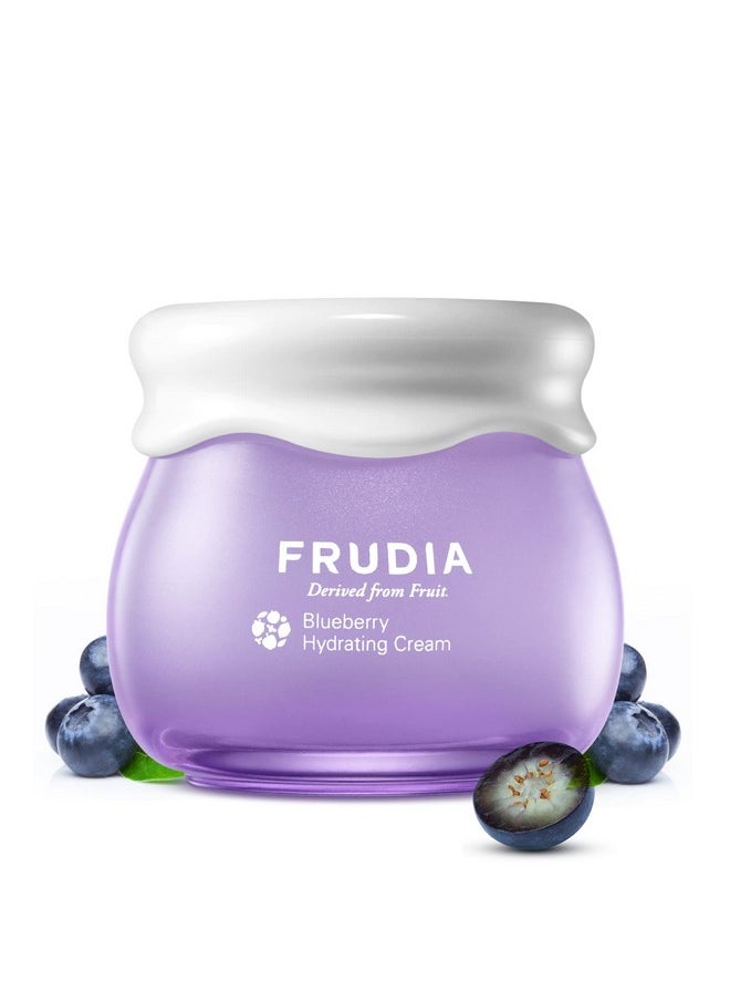 FRUDIA WELCOS Blueberry Hydrating Cream | Vegan Facial Moisturizer w/Blueberry Extract, Vegan Panthenol, WS BS Care EX | Korean Skin Care Moisturizer Face Cream for Dry Skin (1.85 fl oz)
