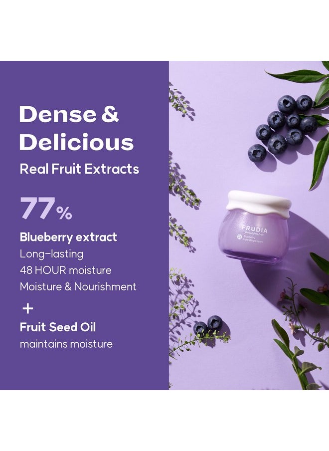 FRUDIA WELCOS Blueberry Hydrating Cream | Vegan Facial Moisturizer w/Blueberry Extract, Vegan Panthenol, WS BS Care EX | Korean Skin Care Moisturizer Face Cream for Dry Skin (1.85 fl oz)
