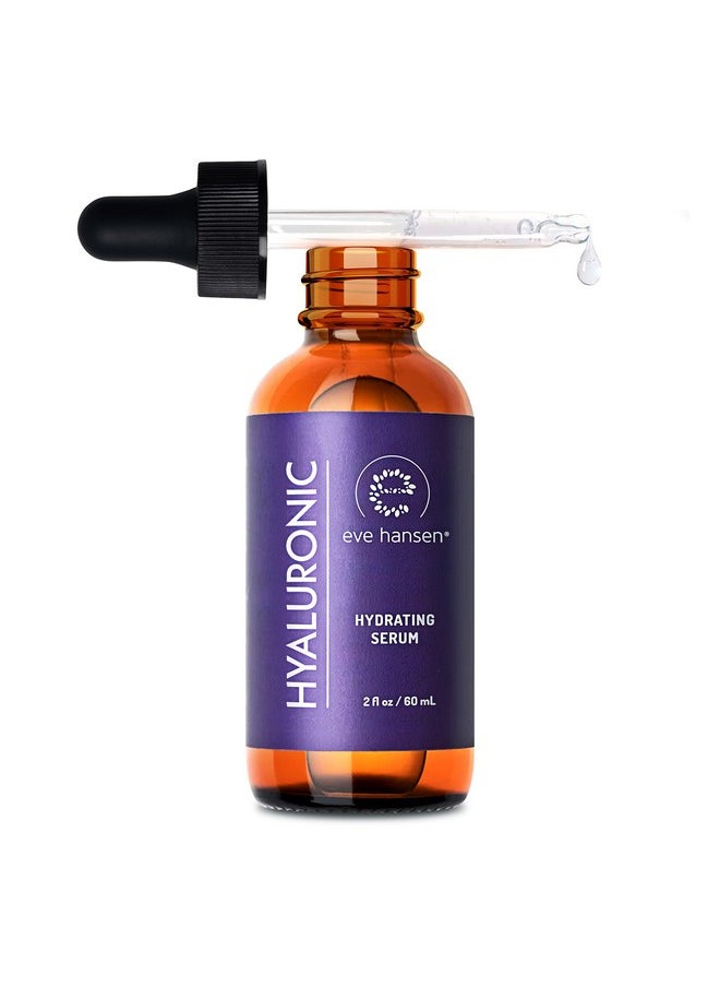 Eve Hansen Hyaluronic Acid Serum for Face (2 oz) | Hydrating Face Serum with Vitamin C + E, Wrinkle Filler, Moisturizer, and Natural Plumper | Cruelty Free, Vegan Anti Aging Serum