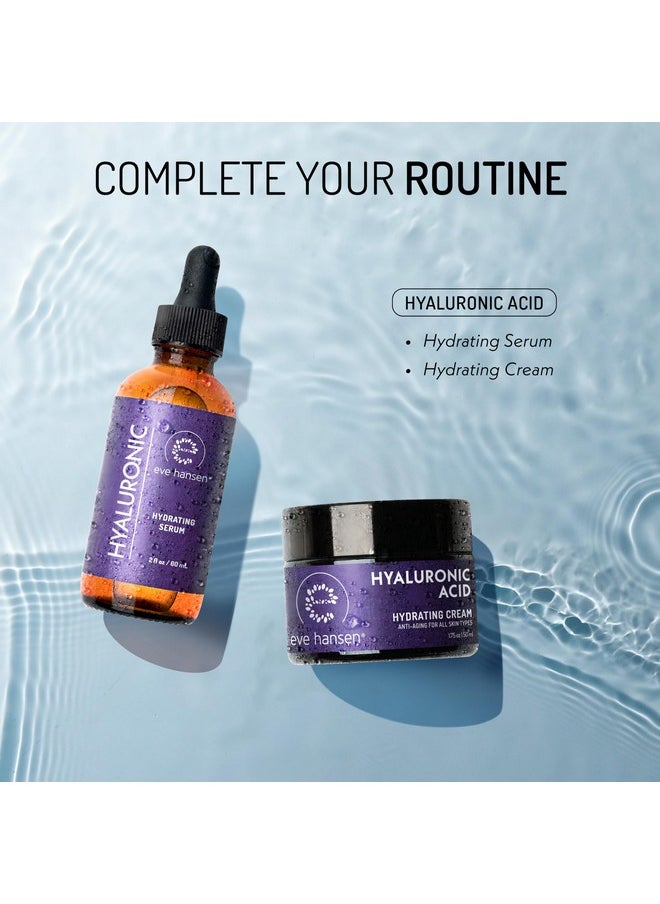 Eve Hansen Hyaluronic Acid Serum for Face (2 oz) | Hydrating Face Serum with Vitamin C + E, Wrinkle Filler, Moisturizer, and Natural Plumper | Cruelty Free, Vegan Anti Aging Serum