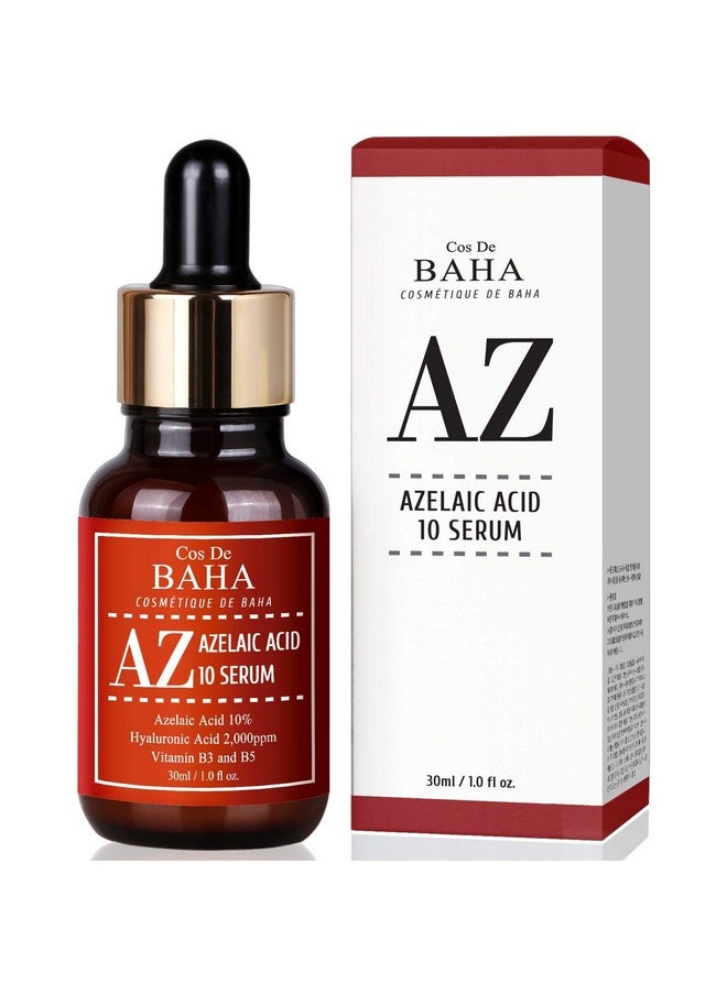 Azelaic Acid 10% Facial Serum with Niacinamide - Fast Rosacea Skin Care Product + Reduce Cystic Acne Scar + Redness Relief Face + Pimple Pigmentation Blackhead, 1 Fl Oz (30ml)