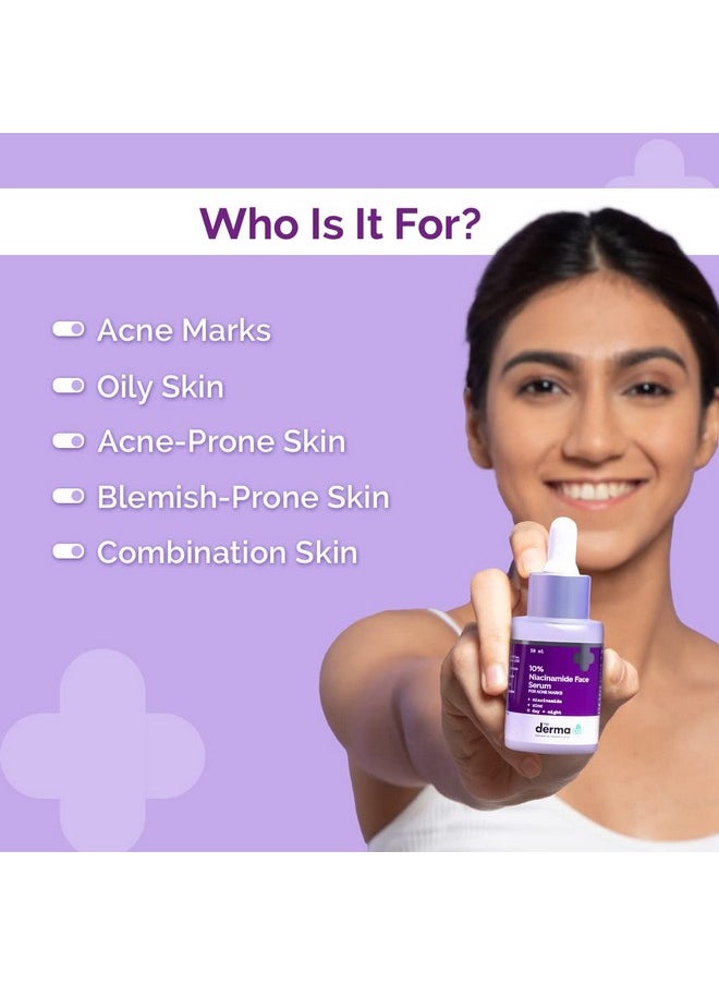 The Derma Co 10% Niacinamide Face Serum with Zinc for Acne Marks | Fades Acne Marks & Dark Spots | Controls Oil | 30 ml