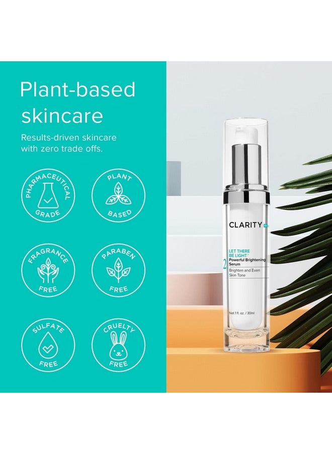 ClarityRx Let There Be Light Powerful Brightening Face Serum, Plant-Based Natural Hydrating Treatment with Hyaluronic Acid for Hyperpigmentation, Dark Spots & Dull Skin (1 fl oz)