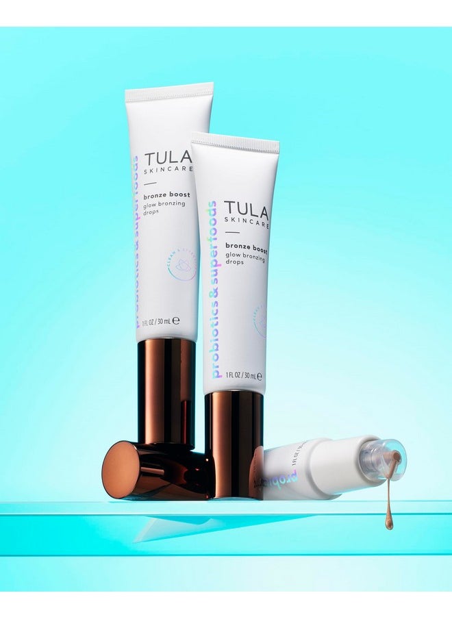 TULA Skin Care Bronze Boost Glow Bronzing Drops - Provides Natural Glow, Evens Skin Tone, Plumps and Hydrates Skin, Contains Niacinamide, Hyaluronic Acid and Green Tea, 1 Fl Oz.