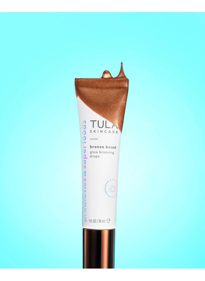TULA Skin Care Bronze Boost Glow Bronzing Drops - Provides Natural Glow, Evens Skin Tone, Plumps and Hydrates Skin, Contains Niacinamide, Hyaluronic Acid and Green Tea, 1 Fl Oz.