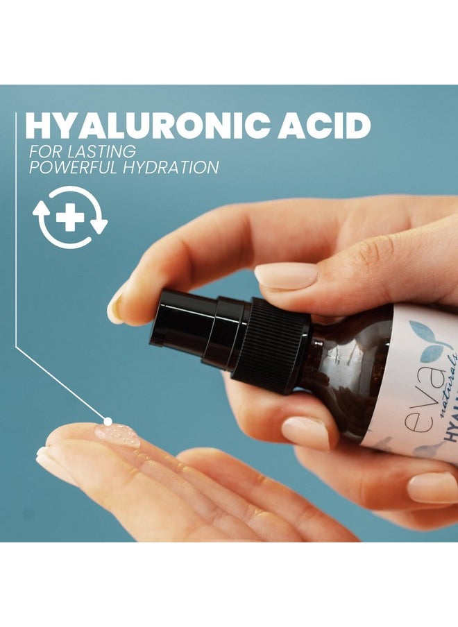 Eva Naturals Pure Hyaluronic Acid Serum For Face - Facial Serum - Wrinkles and Fine Lines - Perfect Hydrating Serum for Face and Dry Skin - Pairs with Vitamin C Serum (2 Oz)