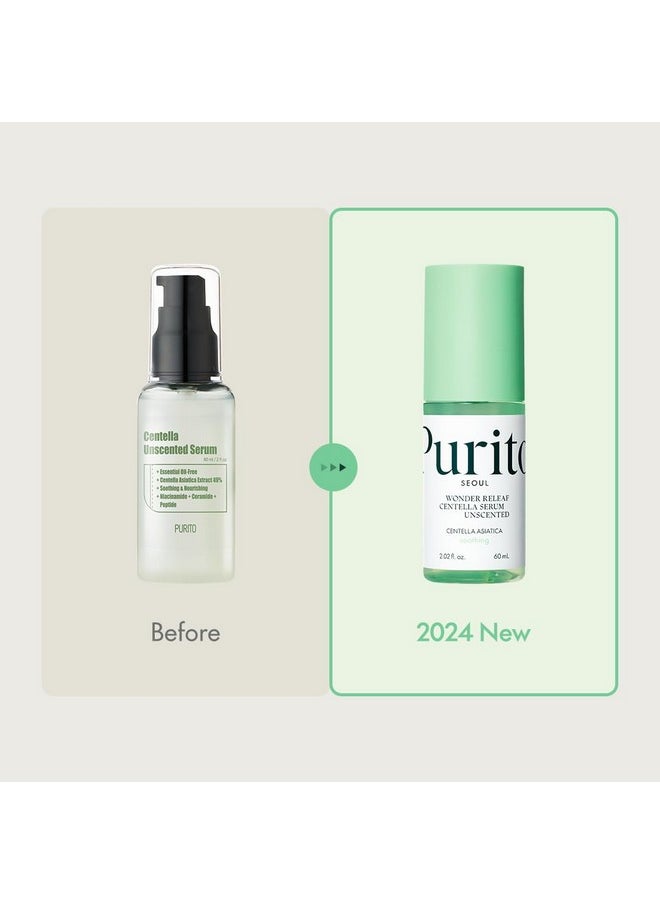 PURITO Centella Unscented Serum, Korean Centella, for All Skin Types, Ampoule, Soothing, Calming, Facial Serum for face, Vegan & Cruelty-Free, Korean Skin Care, 60ml 2fl.oz
