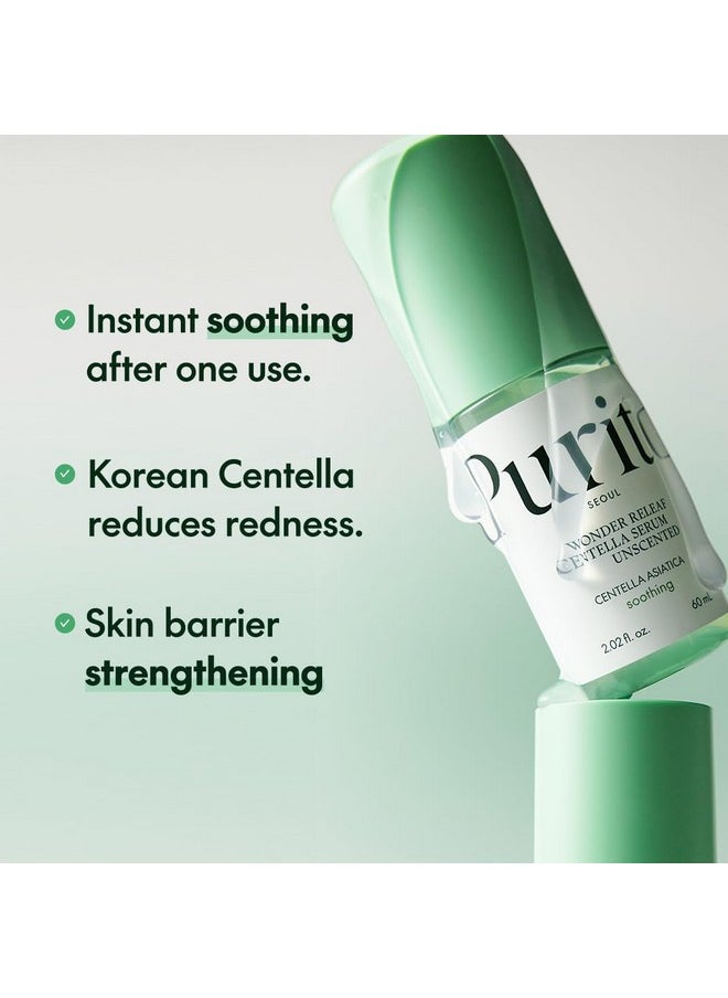PURITO Centella Unscented Serum, Korean Centella, for All Skin Types, Ampoule, Soothing, Calming, Facial Serum for face, Vegan & Cruelty-Free, Korean Skin Care, 60ml 2fl.oz