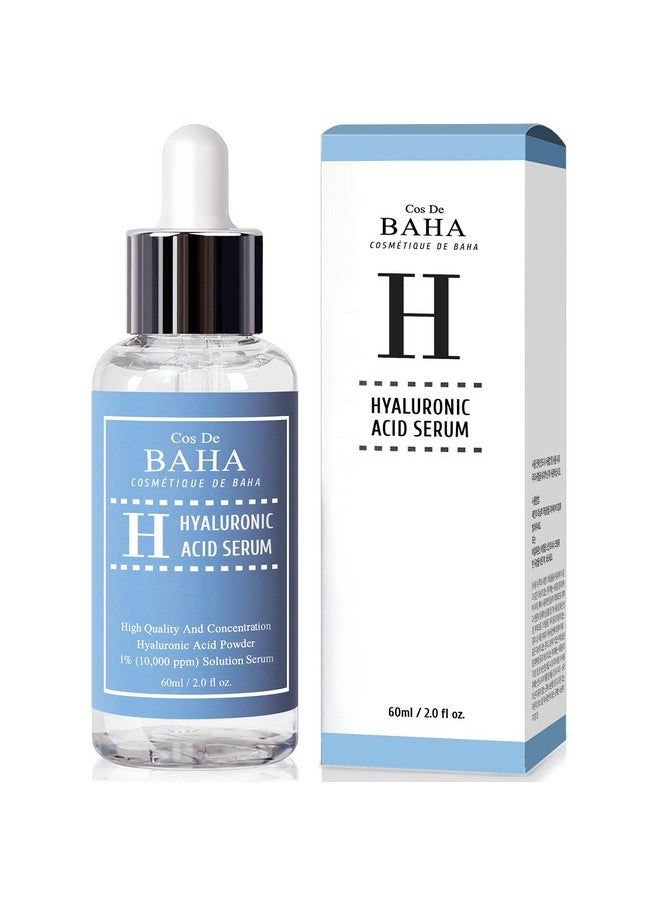 Pure Hyaluronic Acid 1% Powder Serum for Face 10,000ppm - Fine Line + Intense Hydration + facial moisturizer + Visibly Plumped Skin 2 Fl Oz