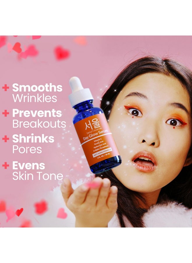 SeoulCeuticals Korean Skin Care 20% Vitamin C Hyaluronic Acid Serum + CE Ferulic Acid - Potent Anti Aging, Anti Wrinkle Korean Beauty 1oz