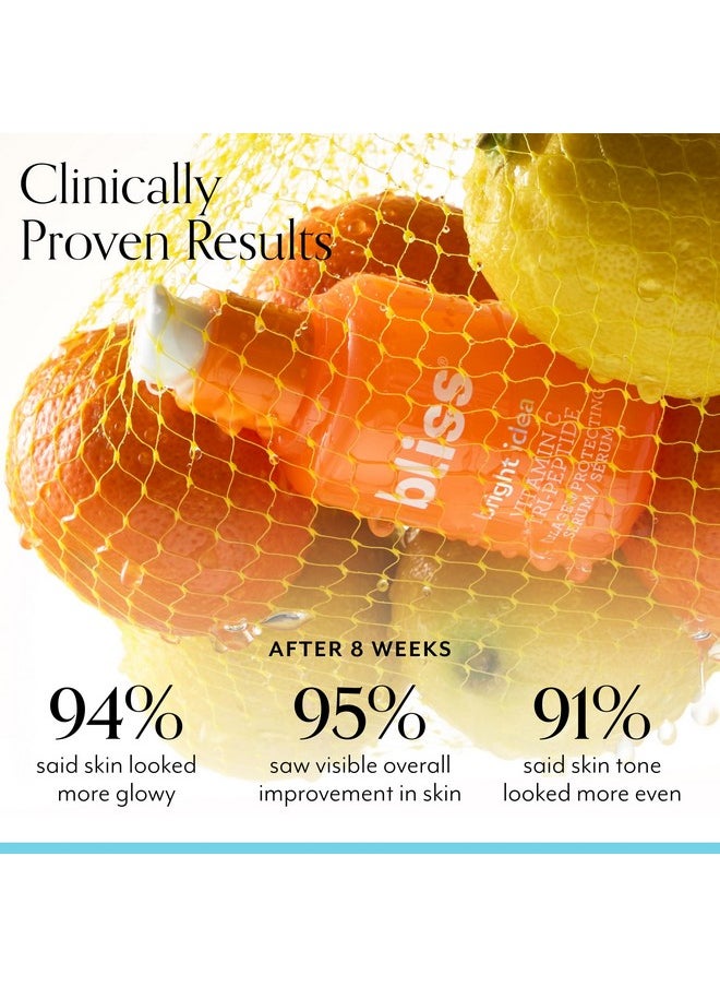 Bliss Bright Idea Vitamin C + Tri-Peptide Collagen Brightening Face Skincare Serum - Anti Aging, Reduces Dark Spots, Boosts Skin Elasticity - Clean - Vegan & Cruelty-Free - 1 Fl Oz