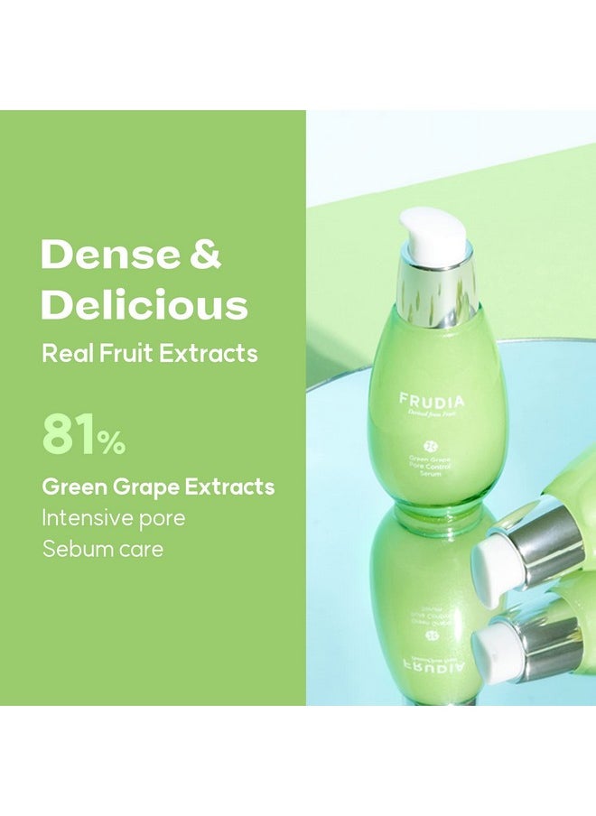 WELCOS FRUDIA Green Grape Pore Control Serum | Pore Minimizer Serum w/GG Extract, Tannin Pore Complex & Anti Sebum P | Korean Skin Care Serum for Sensitive Skin | Hydrating Serum (1.68 fl oz)