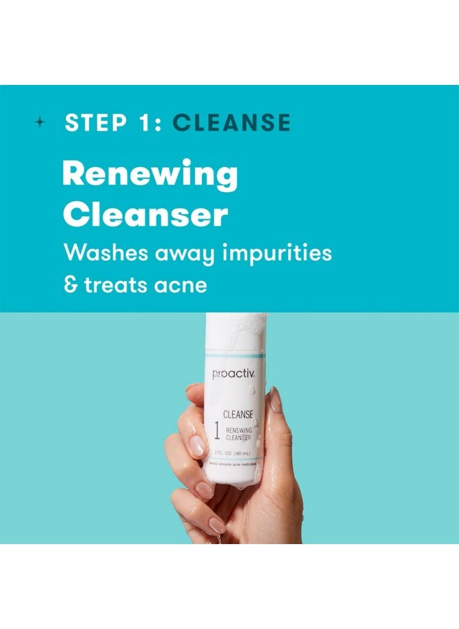 Proactiv 3 Step Acne Treatment - Benzoyl Peroxide Face Wash, Repairing Acne Spot Treatment for Face and Body, Exfoliating Toner - 30 Day Complete Acne Skin Care Kit