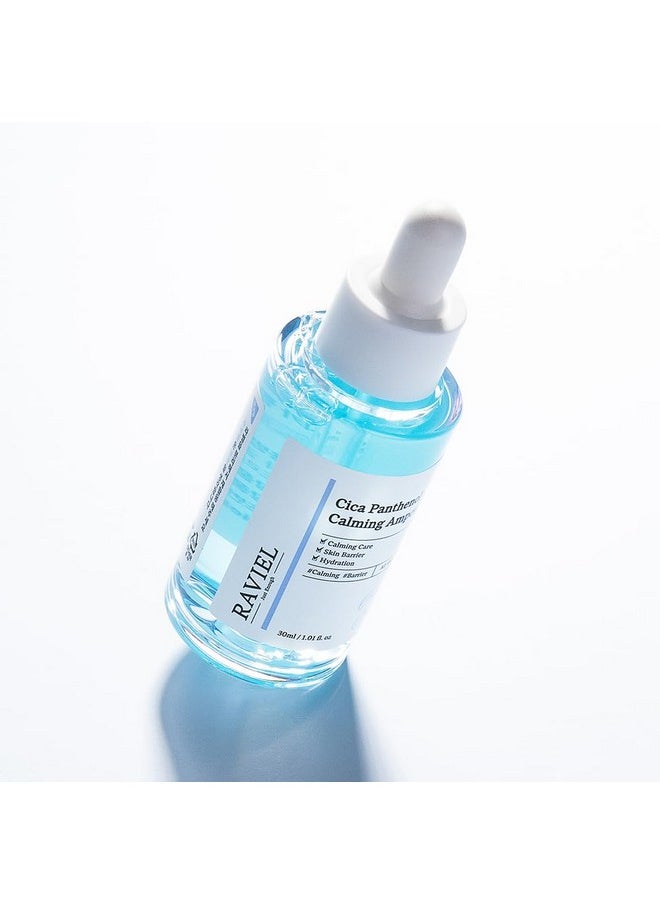 RAVIEL Cica Panthenol Calming Ampoule Soothing, centella extract, Gentle Moisturizing, wrinkle improvement, Non Sensitive, hydration, Healing & Refreshing (1.01 fl.oz.)