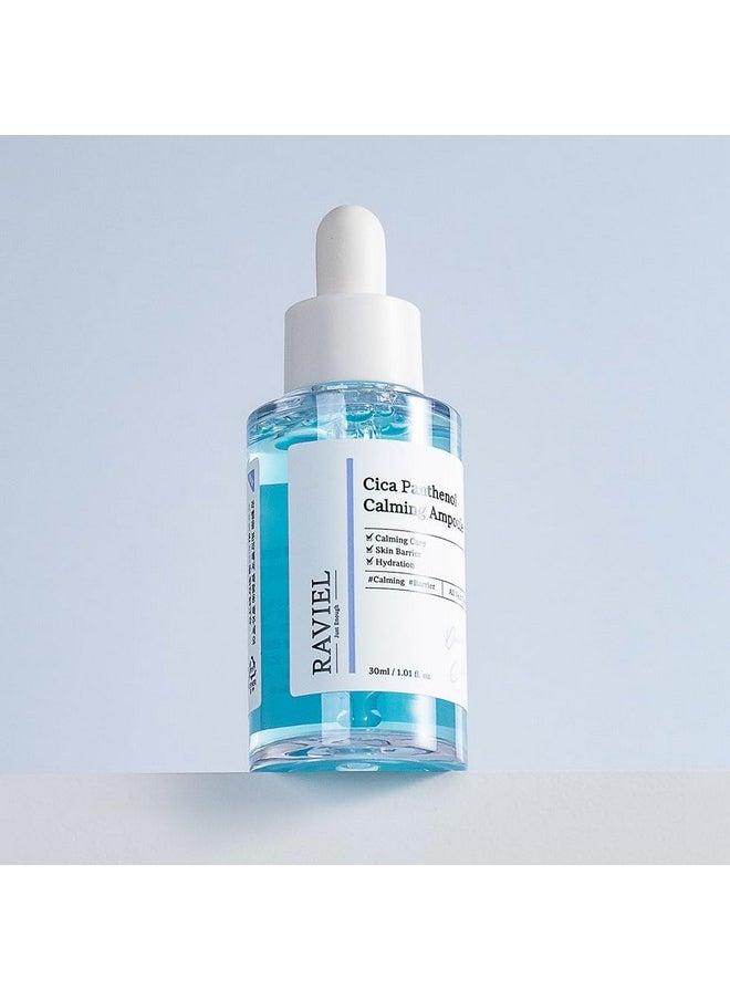 RAVIEL Cica Panthenol Calming Ampoule Soothing, centella extract, Gentle Moisturizing, wrinkle improvement, Non Sensitive, hydration, Healing & Refreshing (1.01 fl.oz.)
