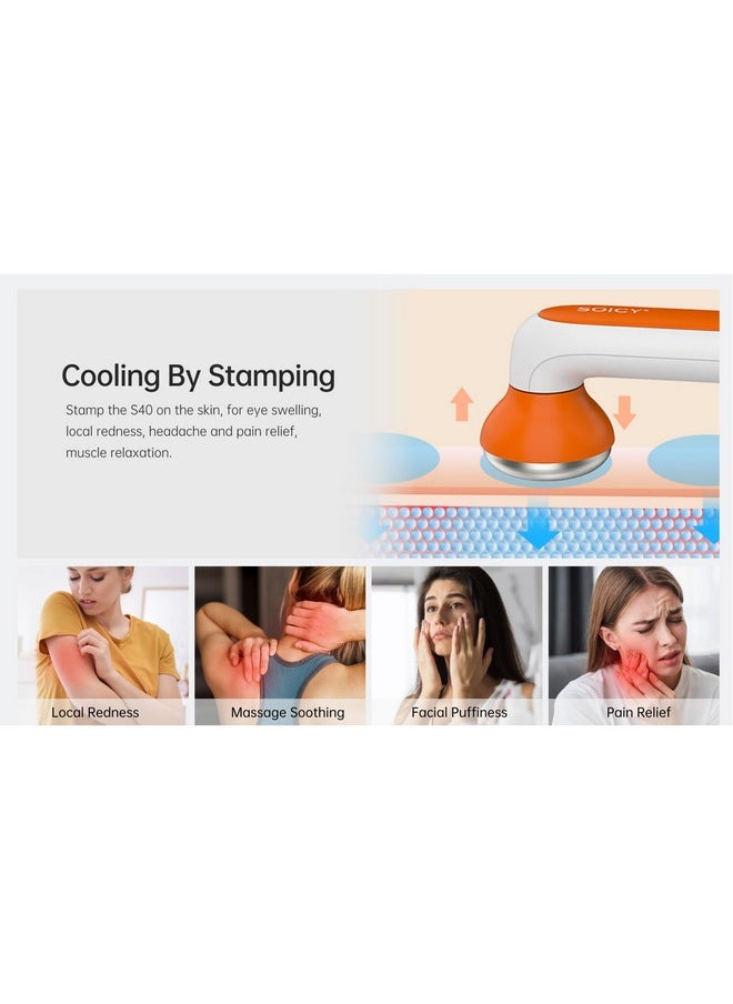 ONLYSKY BEAUTY Cooling Ice Roller Facial Massage Roller for Face (Orange)