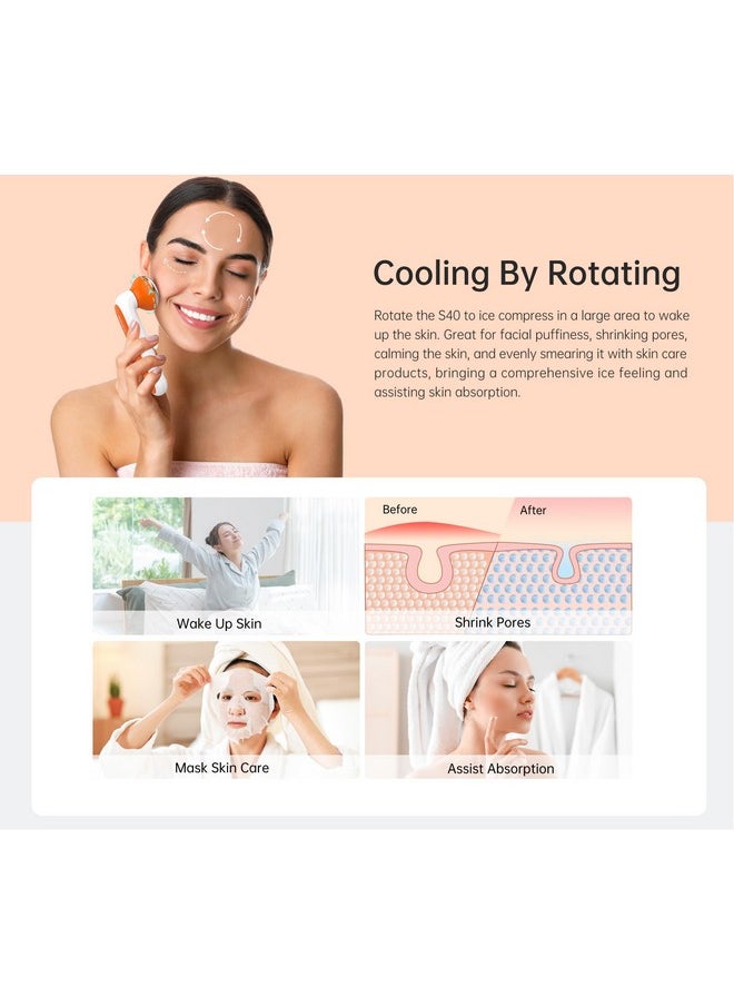 ONLYSKY BEAUTY Cooling Ice Roller Facial Massage Roller for Face (Orange)
