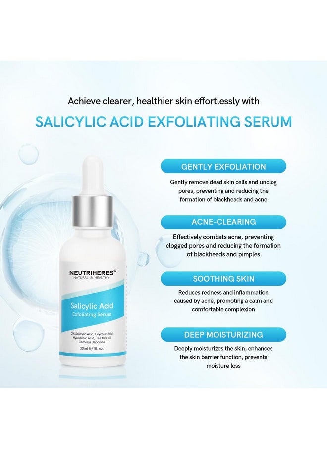 NEUTRIHERBS Salicylic Acid Exfoliating Serum, Unclogged And Minimized Pores, Face Serum For Acne Prone & Oily Skin - 1 fl oz