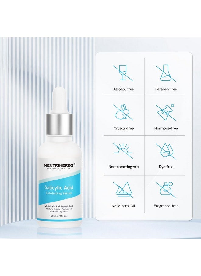 NEUTRIHERBS Salicylic Acid Exfoliating Serum, Unclogged And Minimized Pores, Face Serum For Acne Prone & Oily Skin - 1 fl oz
