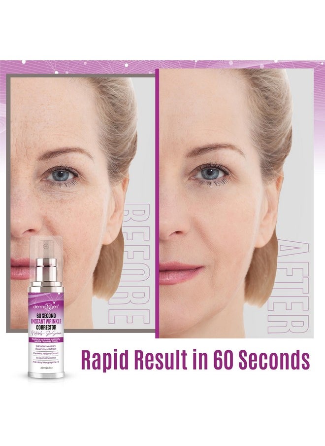DERMAXGEN 60 Second Instant Wrinkle Corrector Pure Organic + Peptide Complex, Amazing Results For All Skin Types 0.7 Fl Oz / 20 Ml
